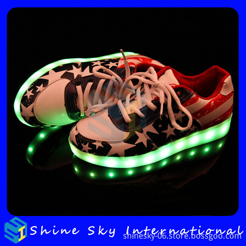 Popular Best-Selling US Flag Led Lights for Shoes OEM Accept